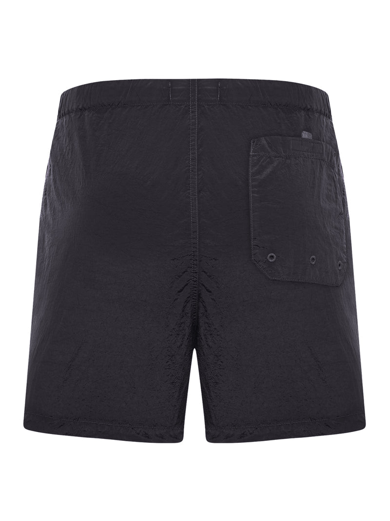 Stone Island Men Black Compass Logo Swimsuit STONE ISLAND
