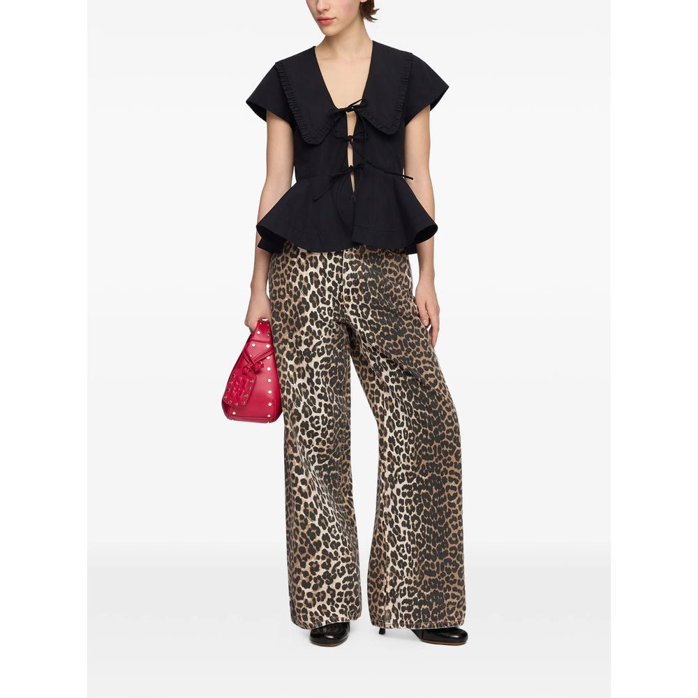 Ganni Black Tops - Blouses Women GANNI