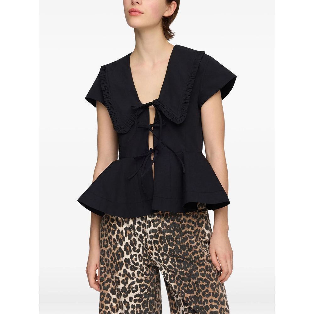Ganni Black Tops - Blouses Women GANNI