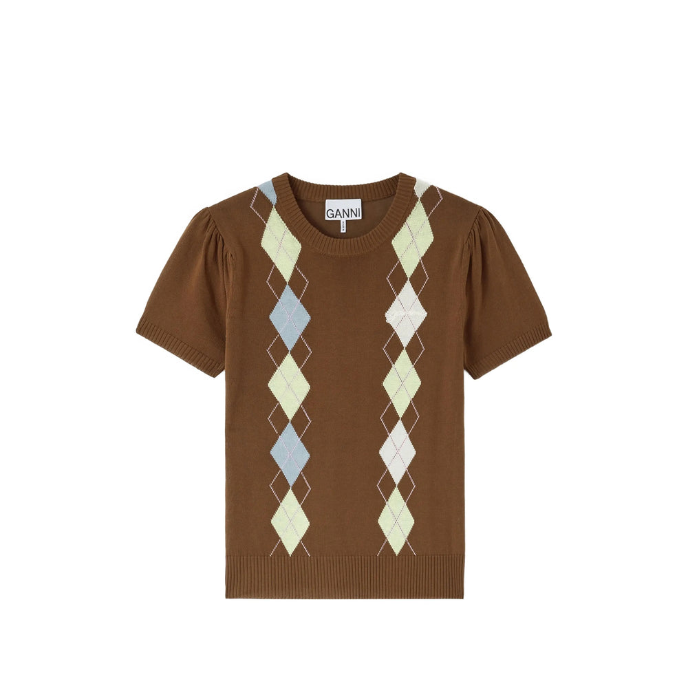 Ganni Brown Tops - T-Shirts & Jerseys Women GANNI