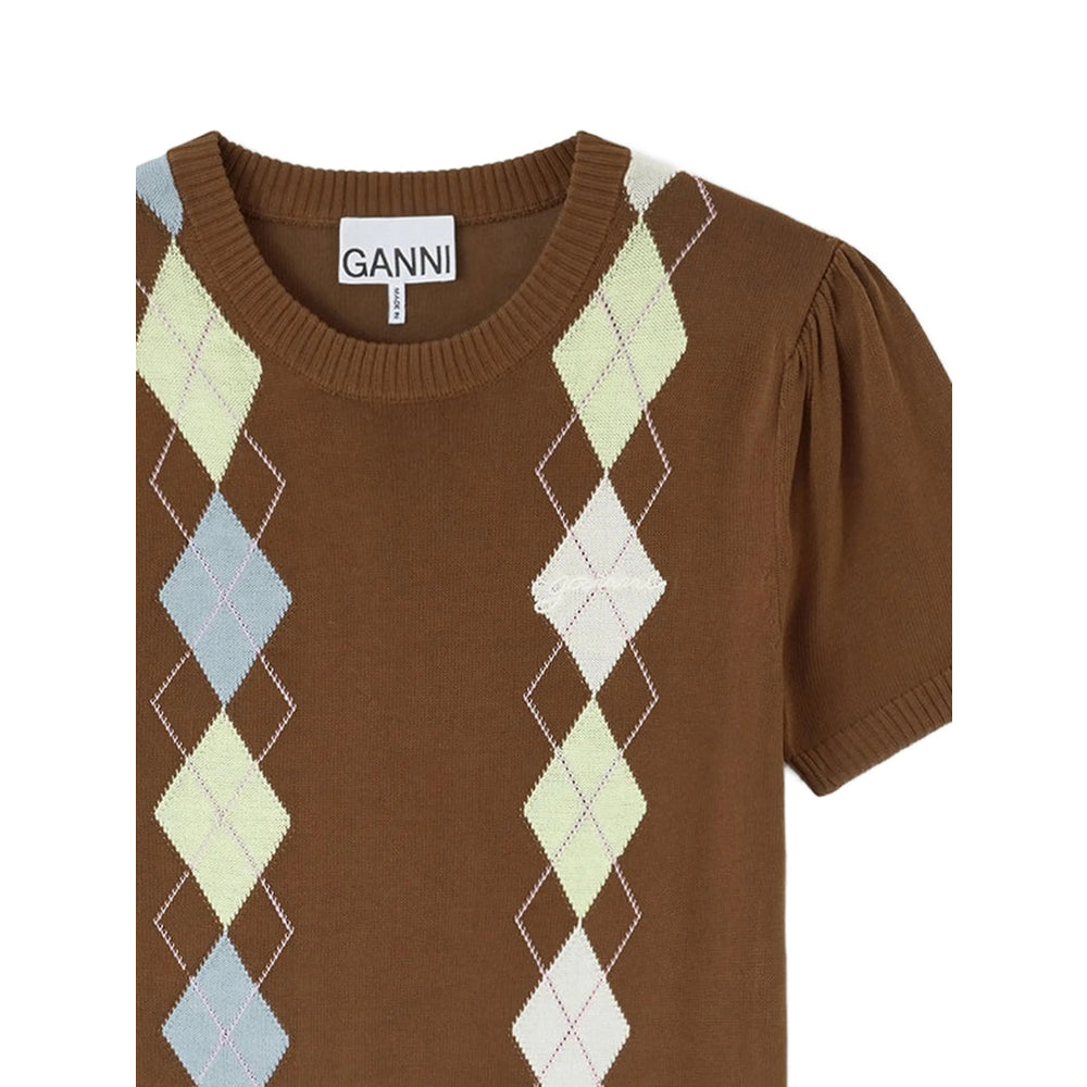Ganni Brown Tops - T-Shirts & Jerseys Women GANNI