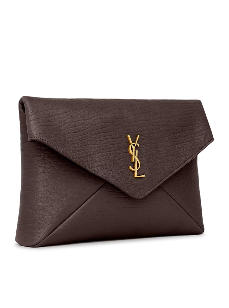 Saint Laurent Women Cassandre Large Lambskin Envelope Pouch SAINT LAURENT