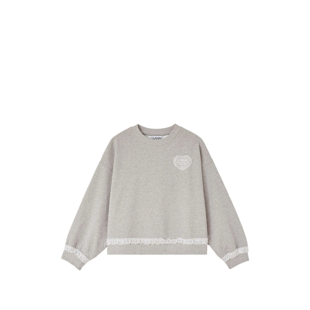 Ganni Grey Tops - Sweatshirts Women GANNI