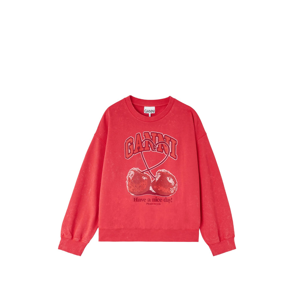 Ganni Red Tops - Sweatshirts Women GANNI
