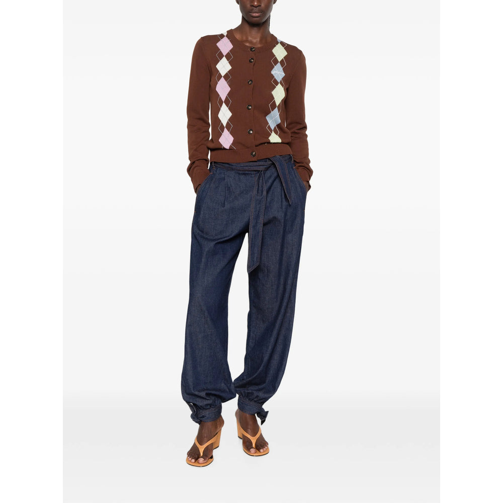 Ganni Brown Tops - Cardigans Women GANNI
