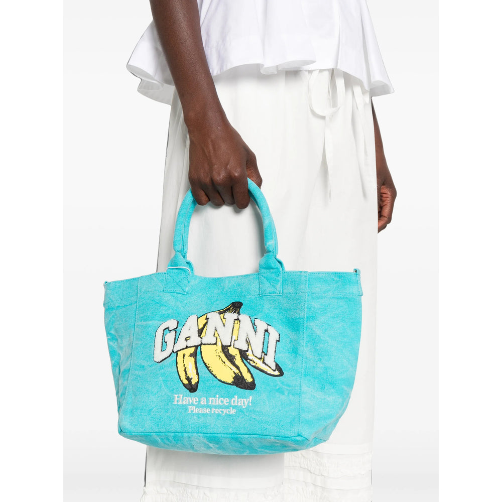 Ganni Blue Tote Bags Women GANNI