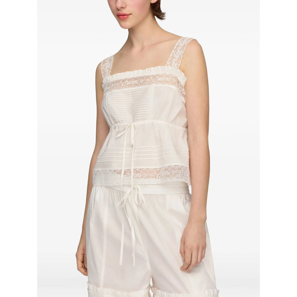 Ganni White Tops - Vests & Tank Tops Women GANNI