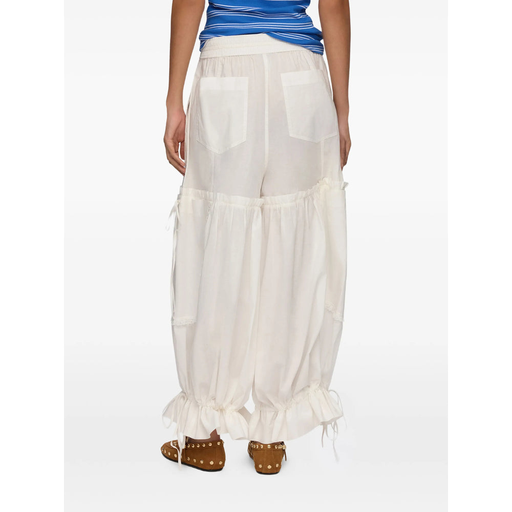 Ganni White Trousers - Tapered Trousers Women GANNI
