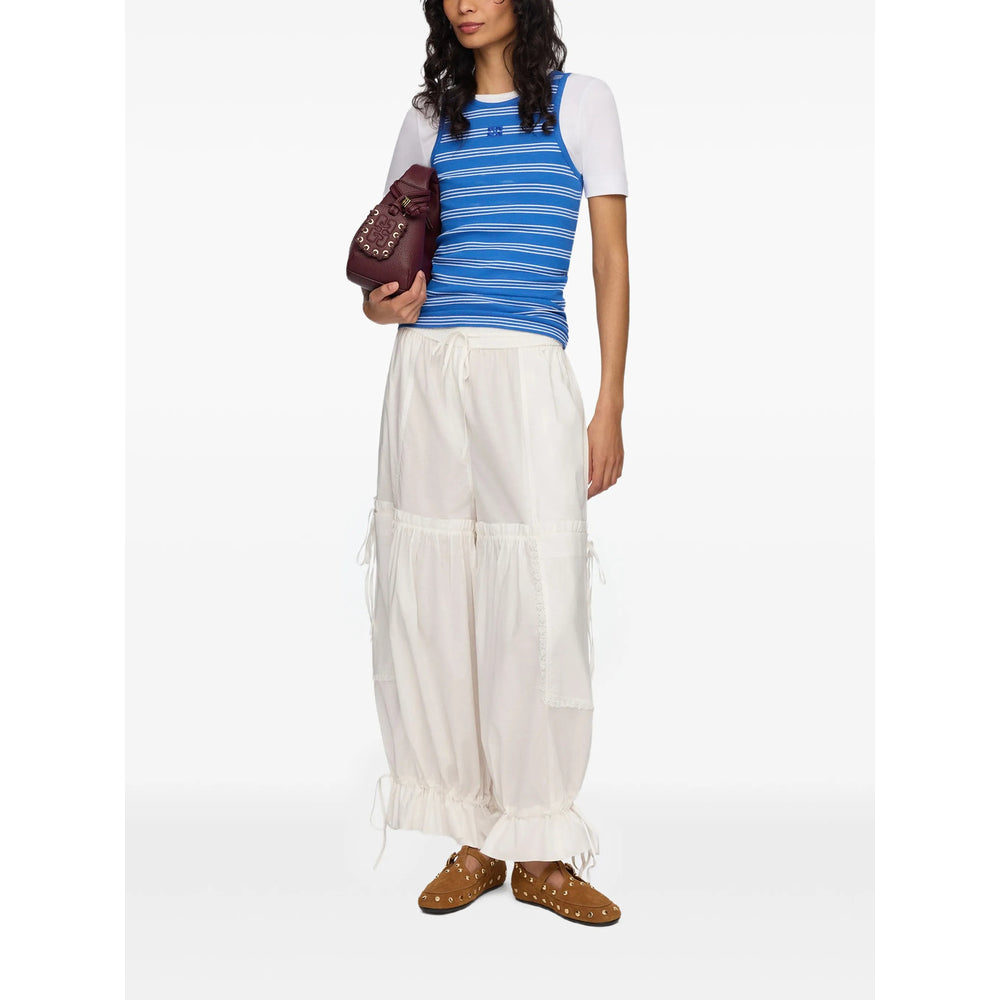 Ganni White Trousers - Tapered Trousers Women GANNI