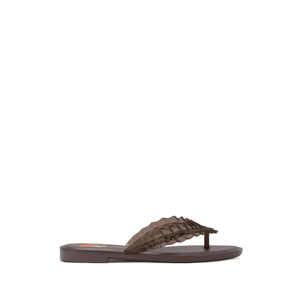 Ganni Brown Flip-Flops & Slides Women GANNI