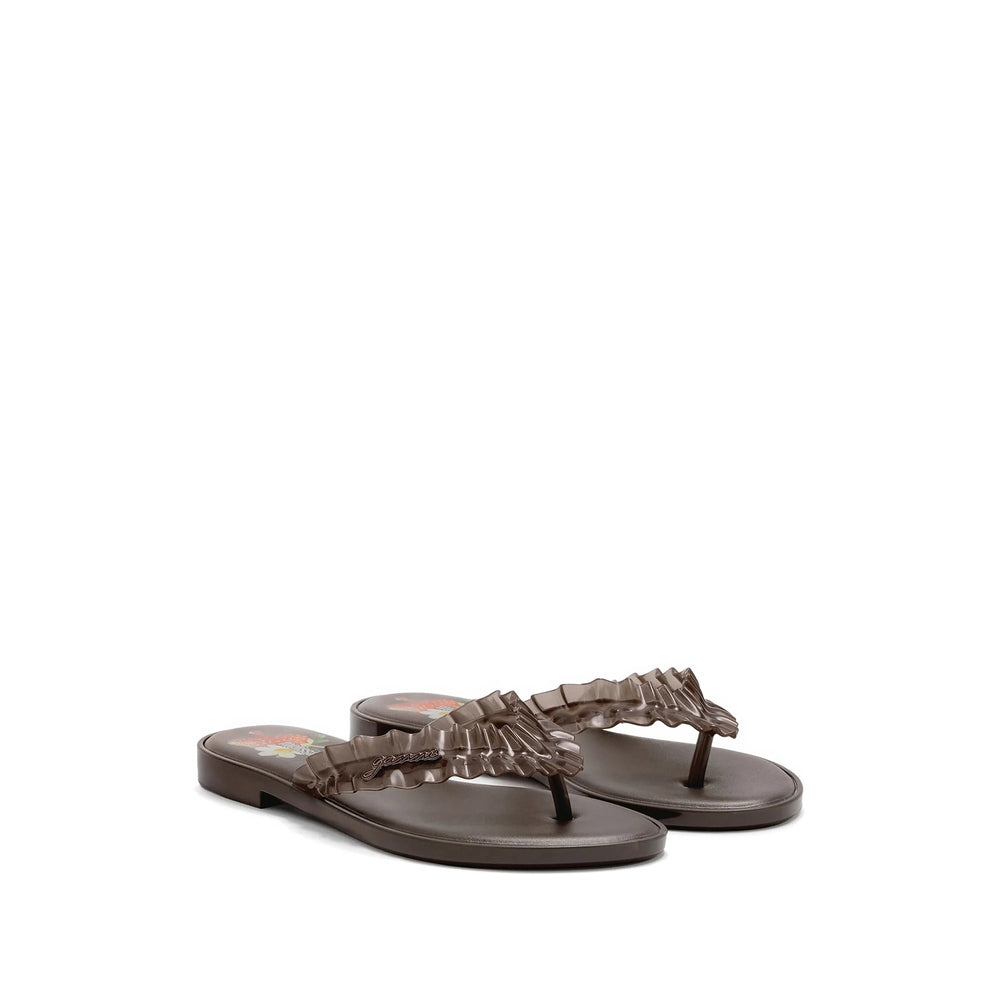 Ganni Brown Flip-Flops & Slides Women GANNI