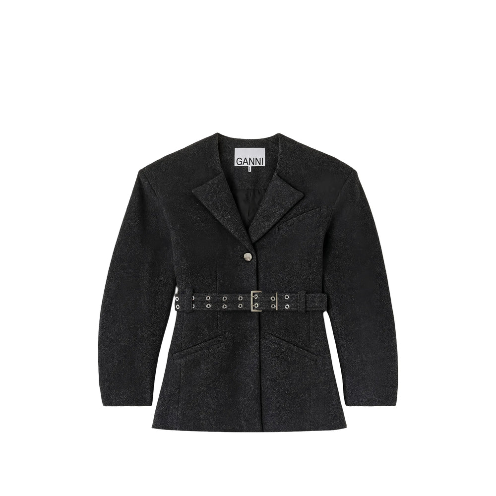 Ganni Grey Jackets - Oversized Jackets Women GANNI