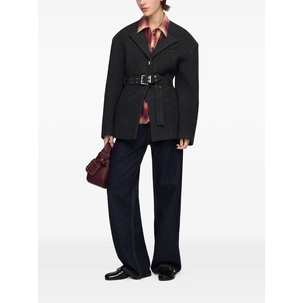 Ganni Grey Jackets - Oversized Jackets Women GANNI