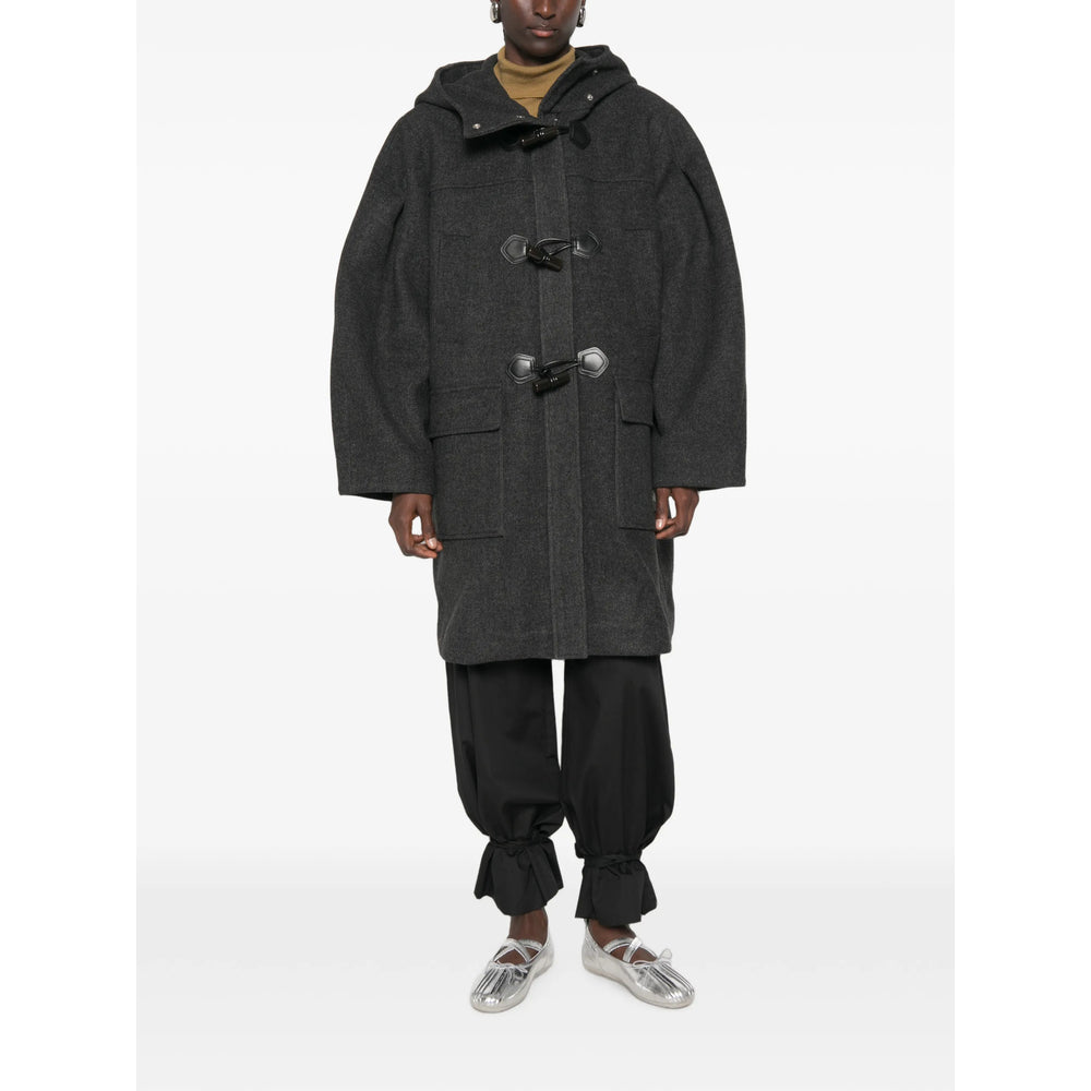 Ganni Grey Coats - Oversized Coats Women GANNI