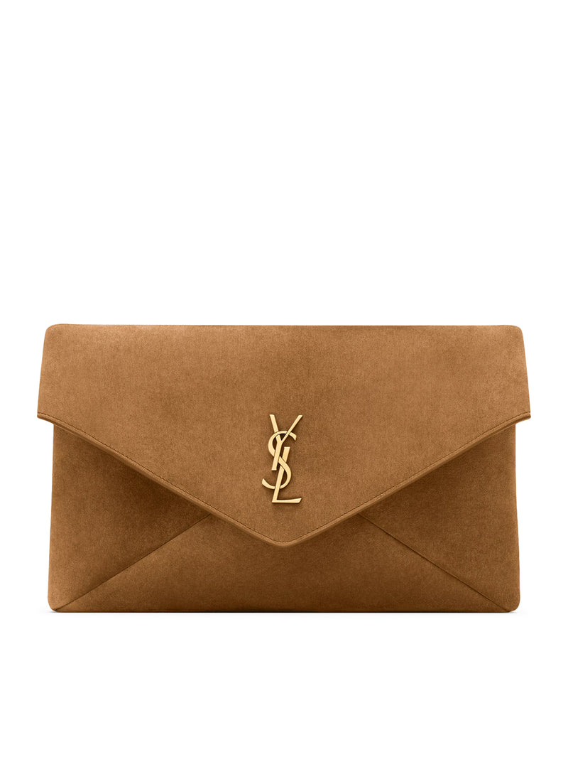 Saint Laurent Women Large Cassandre Envelope Clutch In Suede SAINT LAURENT