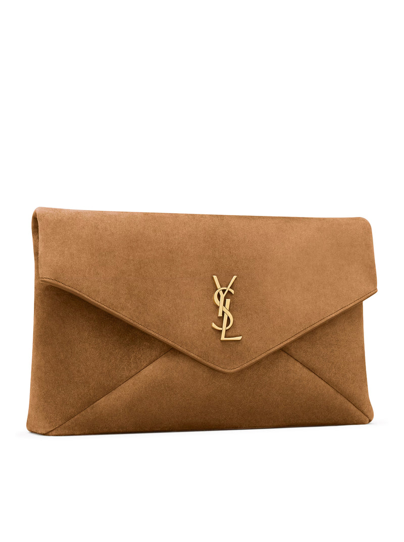 Saint Laurent Women Large Cassandre Envelope Clutch In Suede SAINT LAURENT