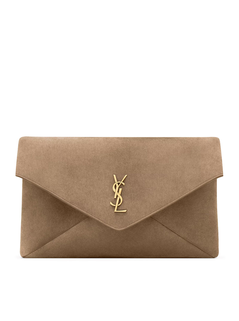 Saint Laurent Women Large Cassandre Envelope Clutch In Suede SAINT LAURENT