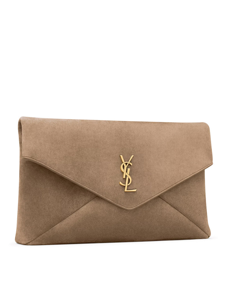 Saint Laurent Women Large Cassandre Envelope Clutch In Suede SAINT LAURENT