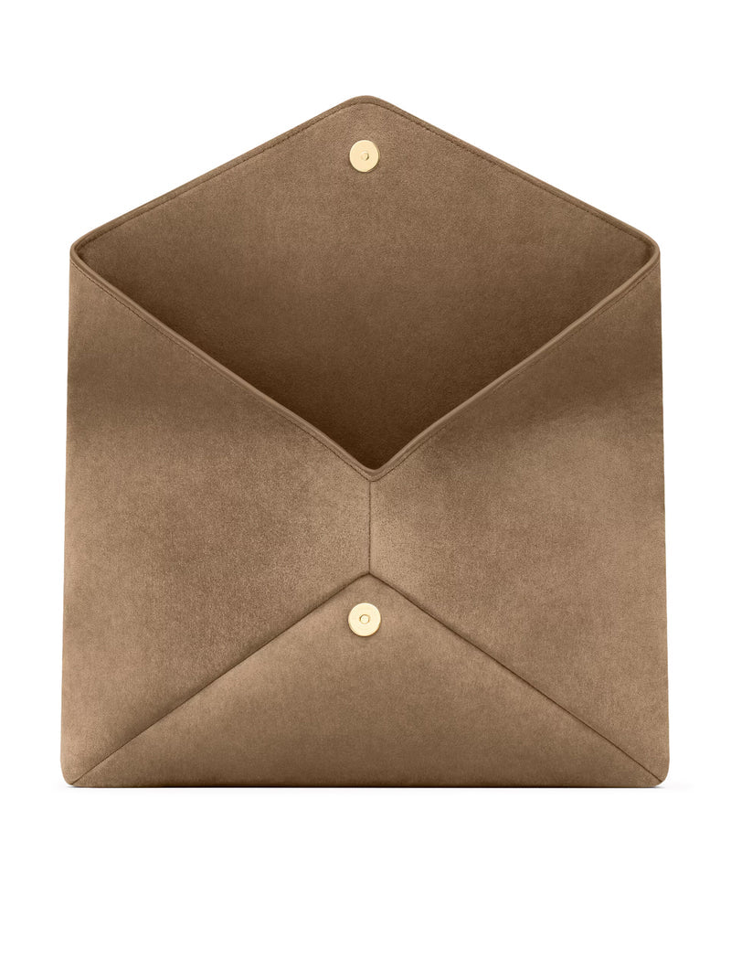 Saint Laurent Women Large Cassandre Envelope Clutch In Suede SAINT LAURENT