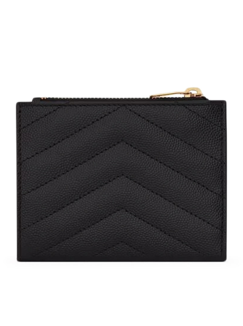 Saint Laurent Women Cassandre Quilted Bi-Fold Wallet In Powder Grain Embossed Leather SAINT LAURENT
