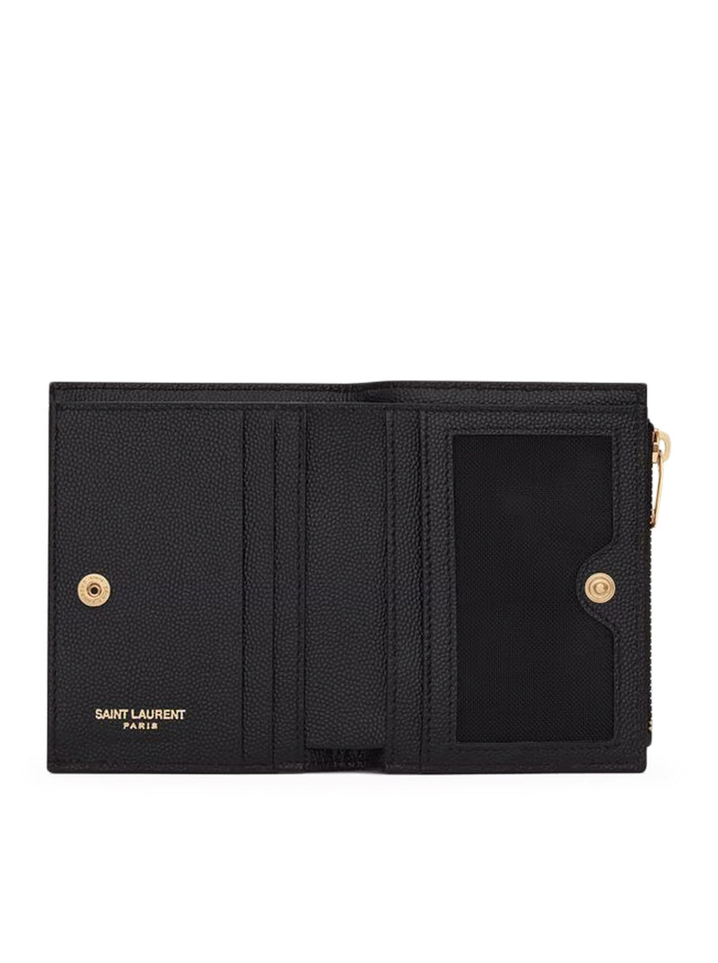 Saint Laurent Women Cassandre Quilted Bi-Fold Wallet In Powder Grain Embossed Leather SAINT LAURENT