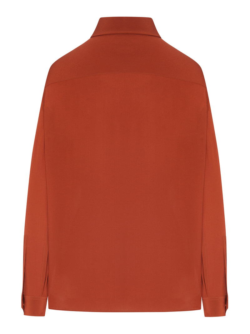 Saint Laurent Women Repe De Chine Shirt With Embroidery SAINT LAURENT