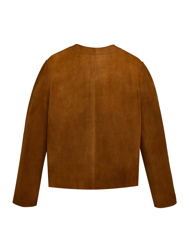 Saint Laurent Women Short Lamb Suede Jacket SAINT LAURENT