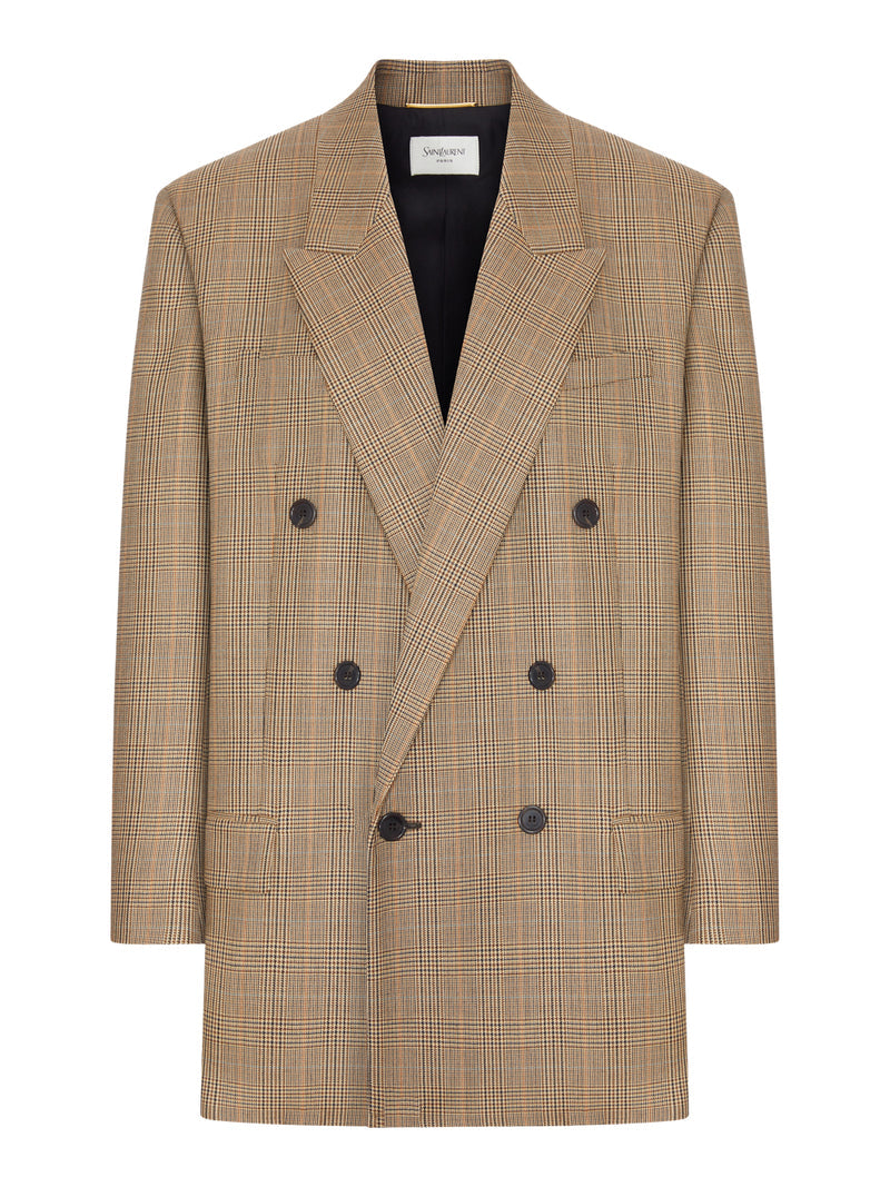 Saint Laurent Women Prince Of Wales Houndstooth Wool Jacket SAINT LAURENT