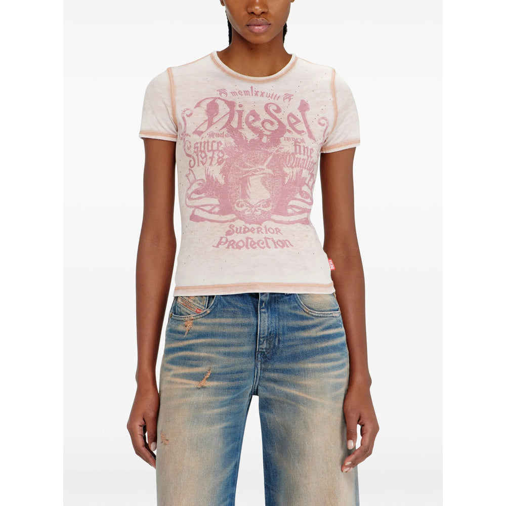 Diesel Pink Tops - T-Shirts & Jerseys Women DIESEL