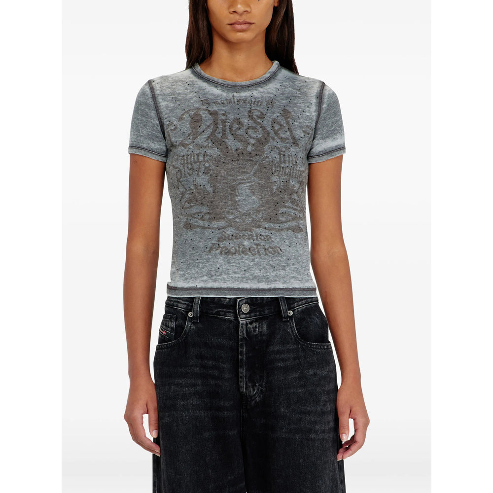 Diesel Grey Tops - T-Shirts & Jerseys Women DIESEL