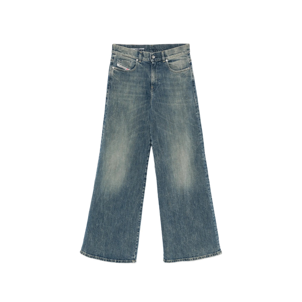 Diesel Blue Denim - Wide-Leg Jeans Women DIESEL