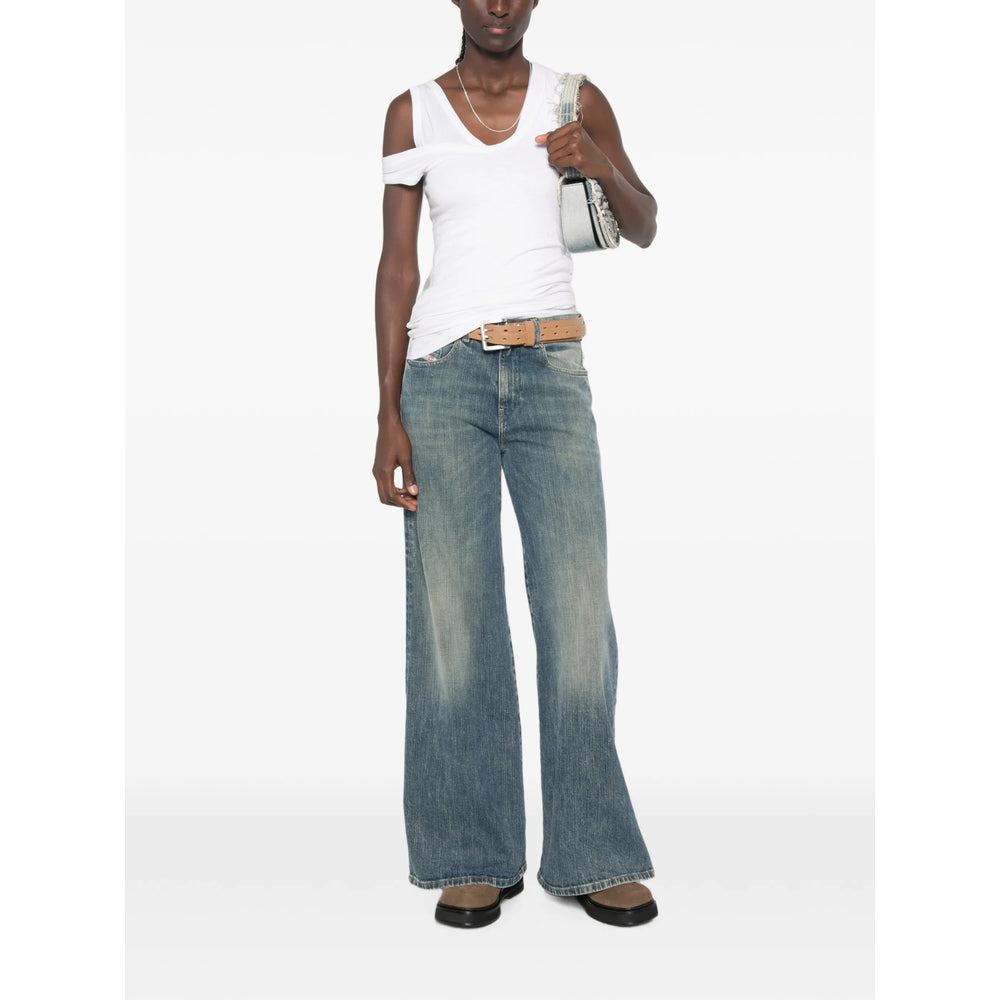 Diesel Blue Denim - Wide-Leg Jeans Women DIESEL