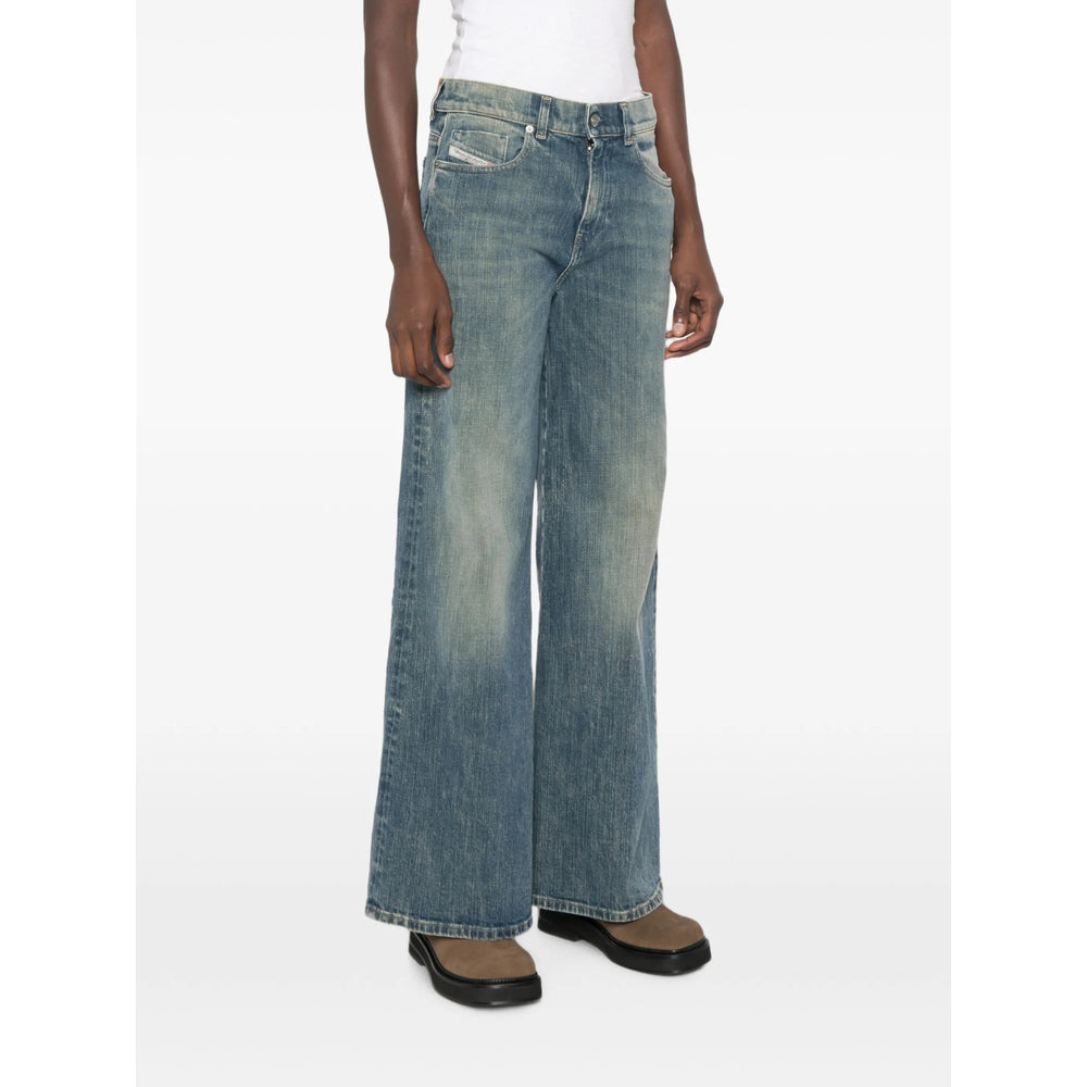 Diesel Blue Denim - Wide-Leg Jeans Women DIESEL