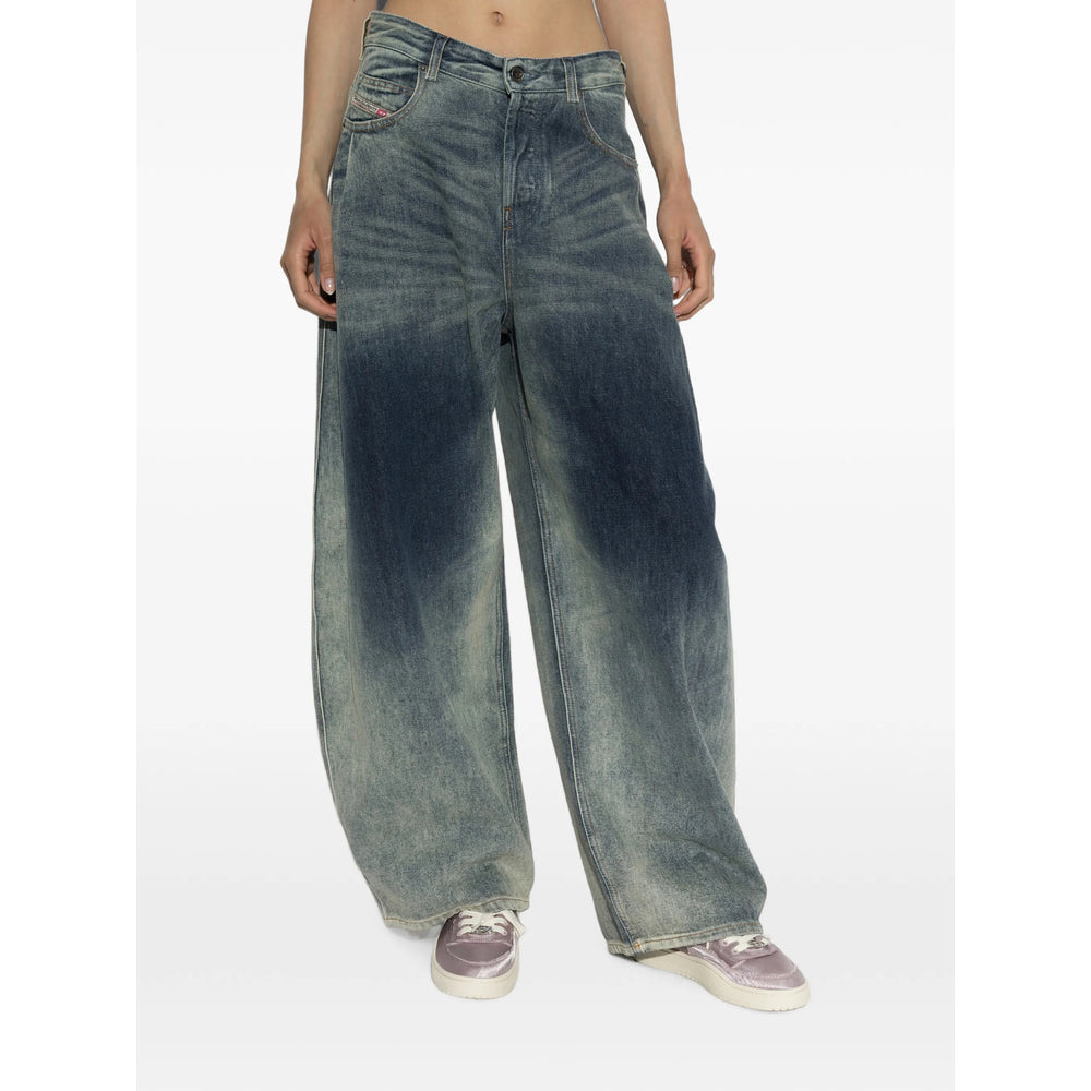 Diesel Blue Denim - Wide-Leg Jeans Women DIESEL