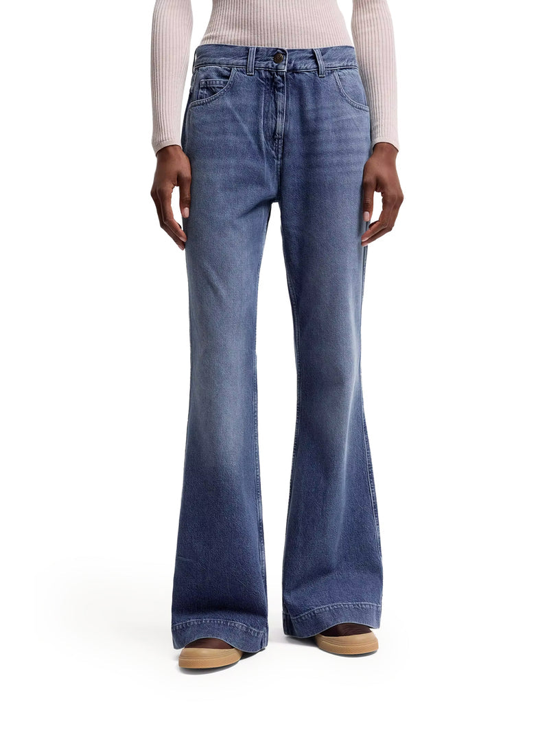 Moncler Women Wide Leg Denim Jeans MONCLER