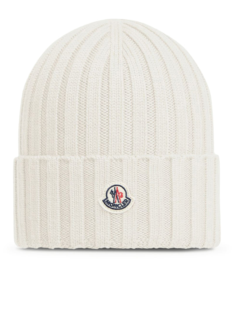 Moncler Women Logo-Embroidered Wool Beanie MONCLER