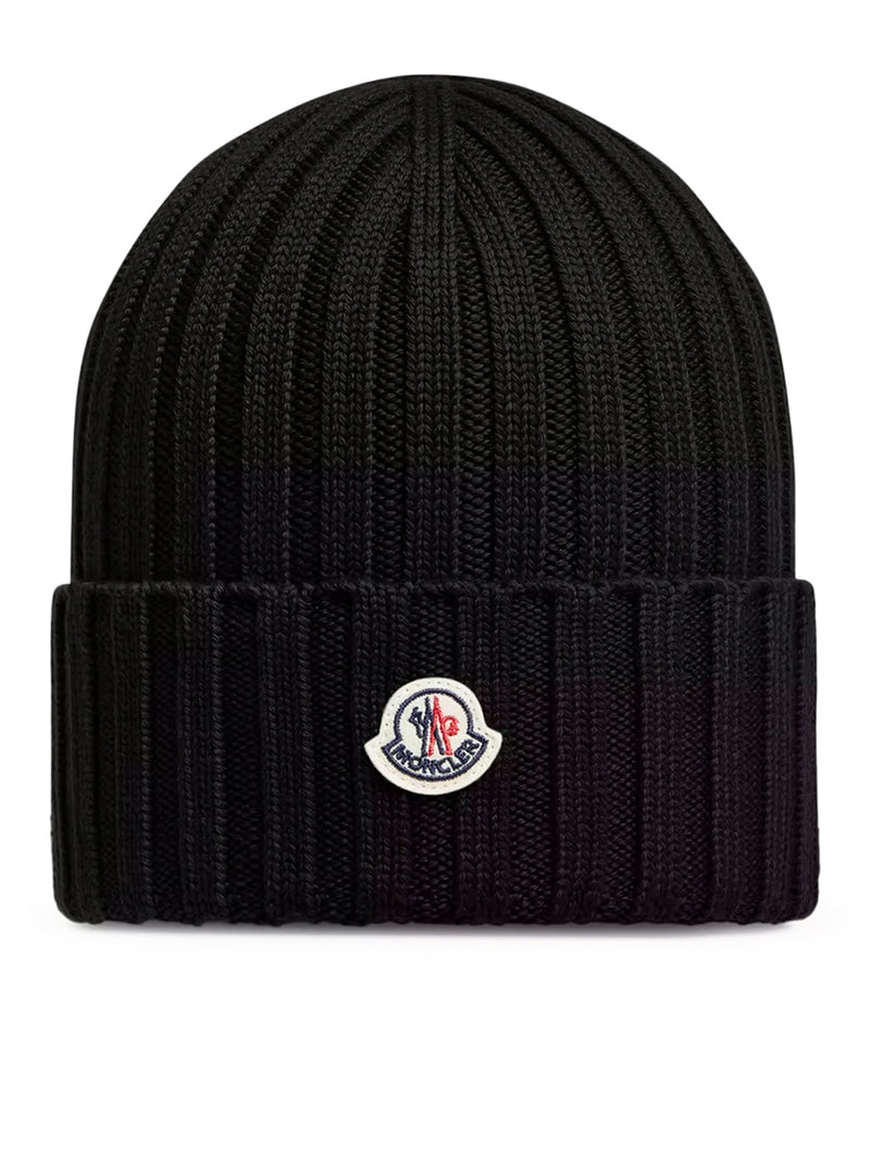 Moncler Women Logo-Embroidered Wool Beanie MONCLER