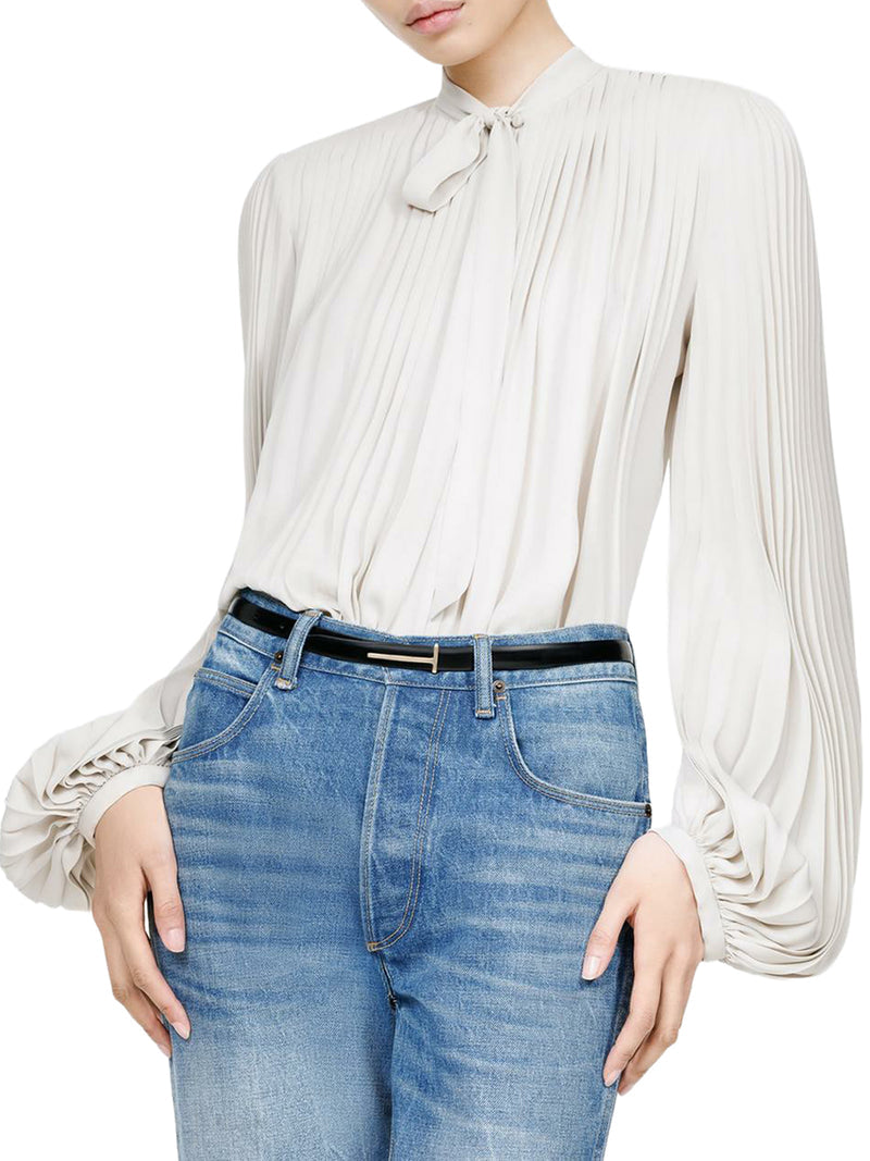 Tom Ford Women Thin Brushed Leather Belt TOM FORD