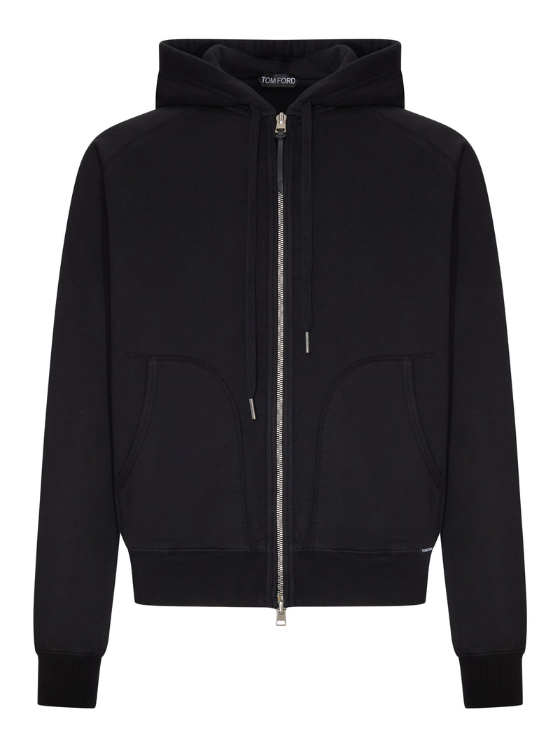 Tom Ford Men Cotton Jersey Sweatshirt With Zip And Hood TOM FORD