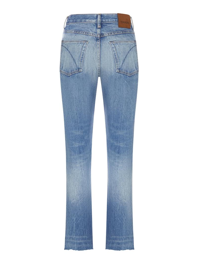 Tom Ford Women Slim Bootcut Jeans In Washed Denim TOM FORD
