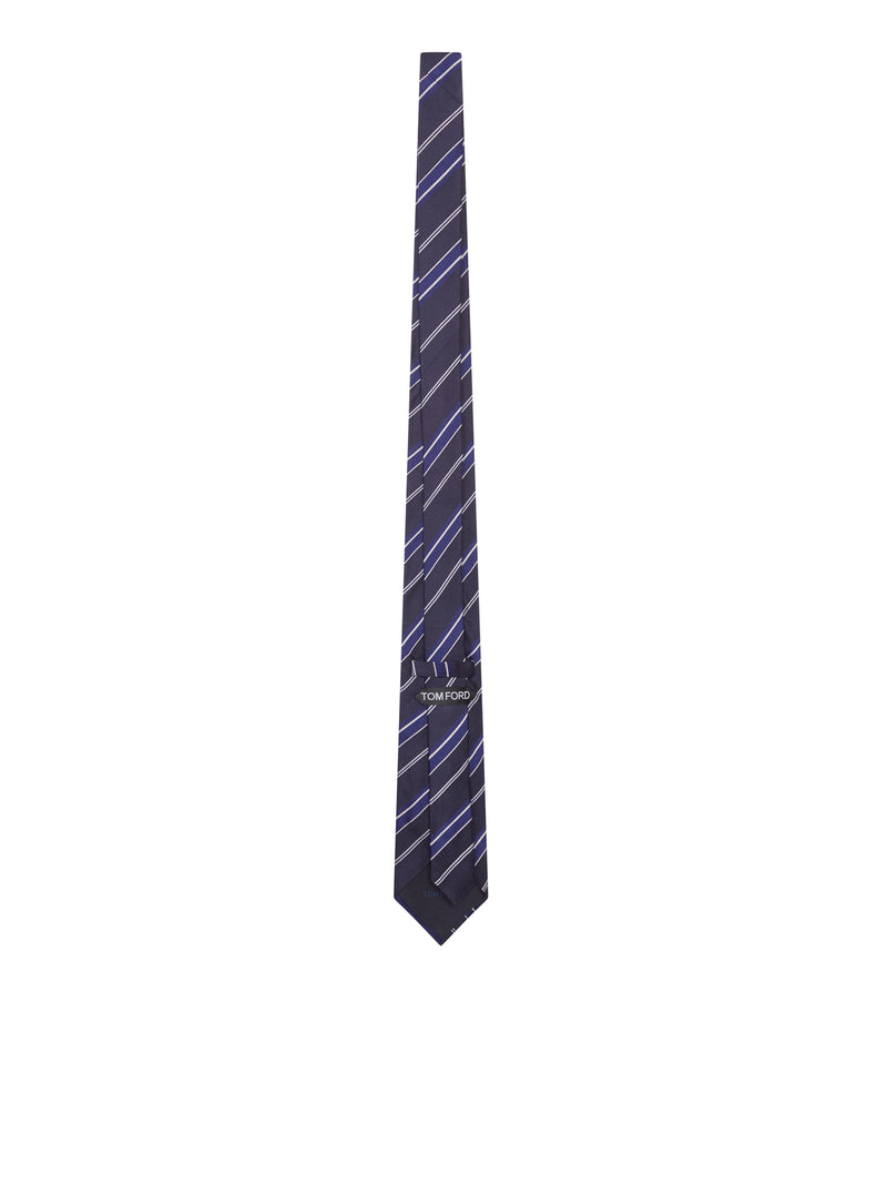 Tom Ford Men Silk Tie With Diagonal Stripes TOM FORD