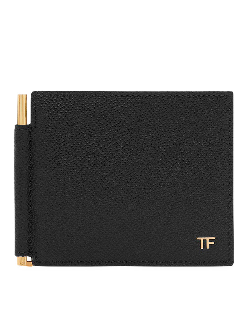 Tom Ford Men Hammered Leather Wallet With Money Clip TOM FORD