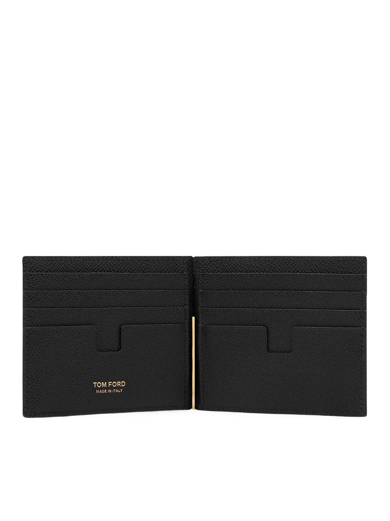Tom Ford Men Hammered Leather Wallet With Money Clip TOM FORD