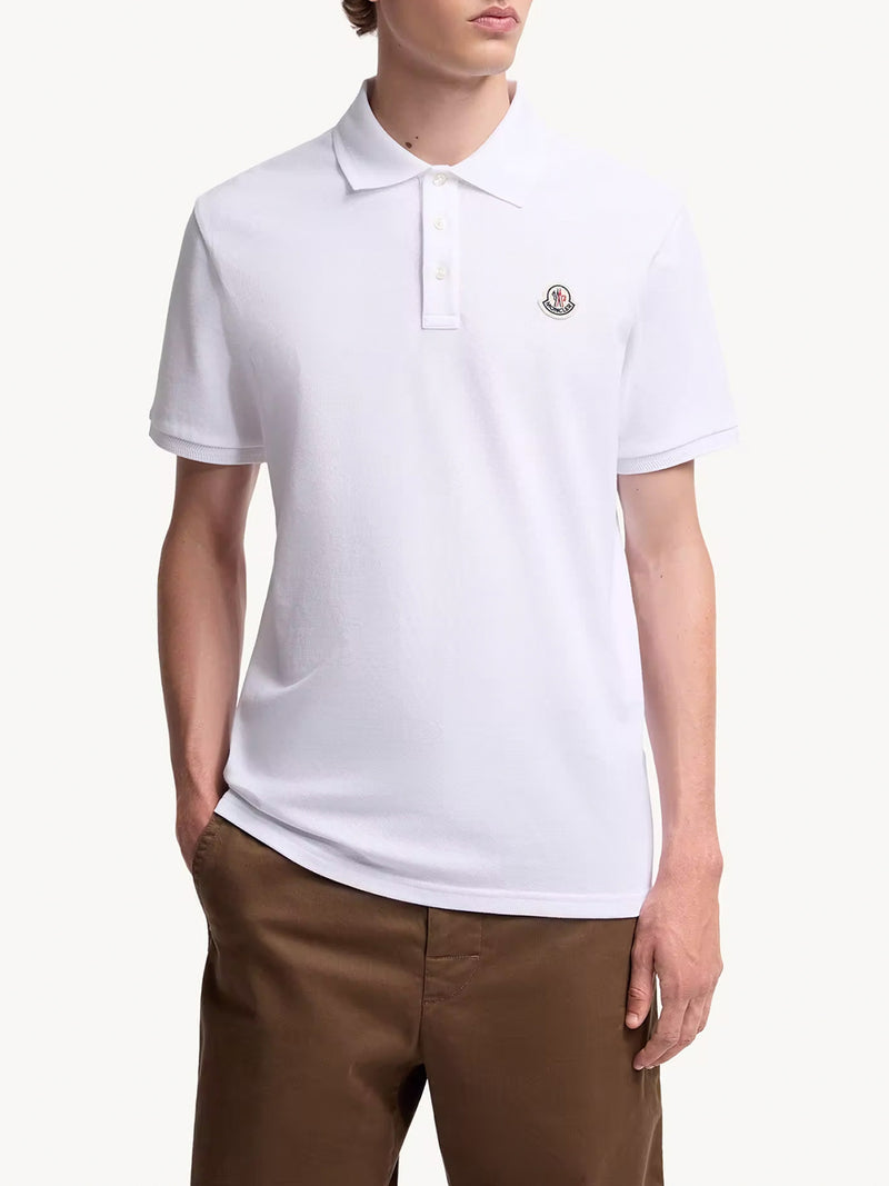 Moncler Men Cotton Piquet Polo Shirt With Logo Patch MONCLER