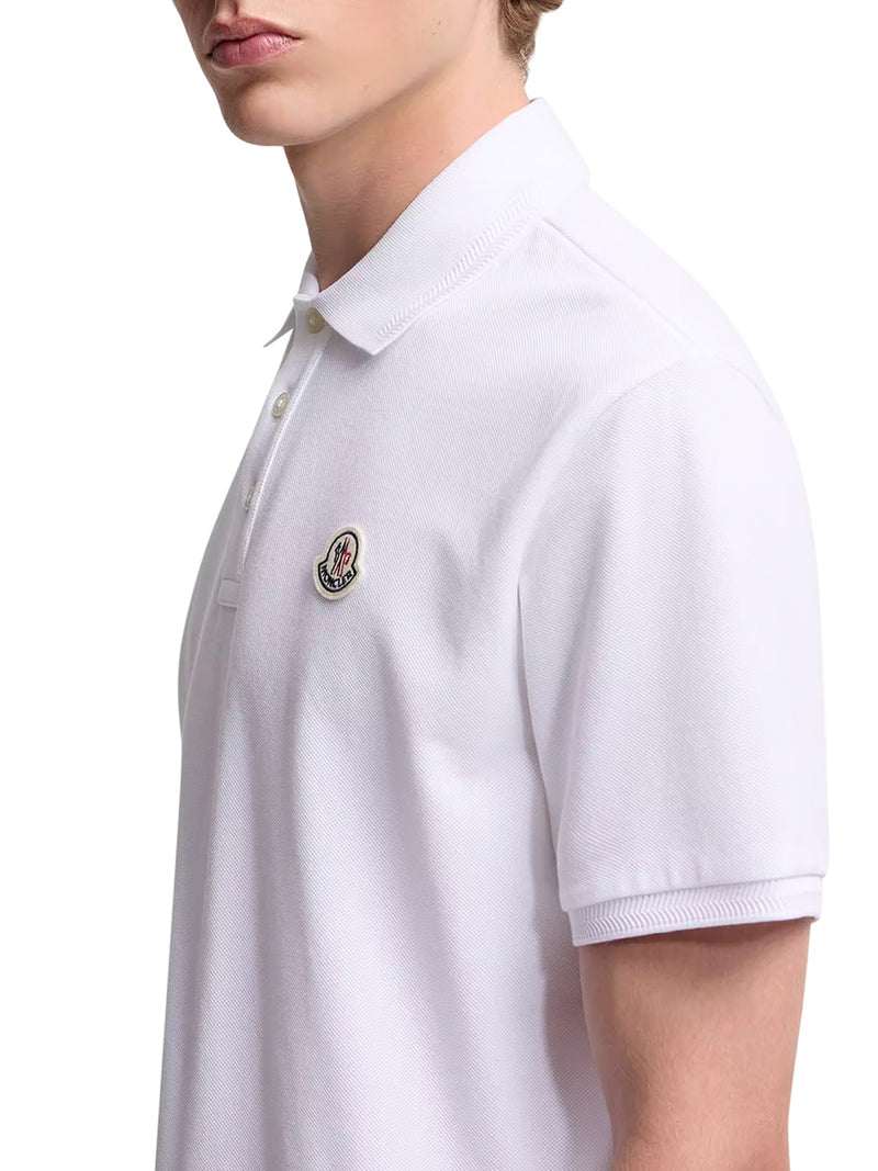 Moncler Men Cotton Piquet Polo Shirt With Logo Patch MONCLER