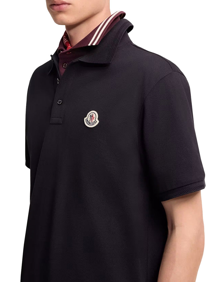 Moncler Men Cotton Piquet Polo Shirt With Logo Patch MONCLER