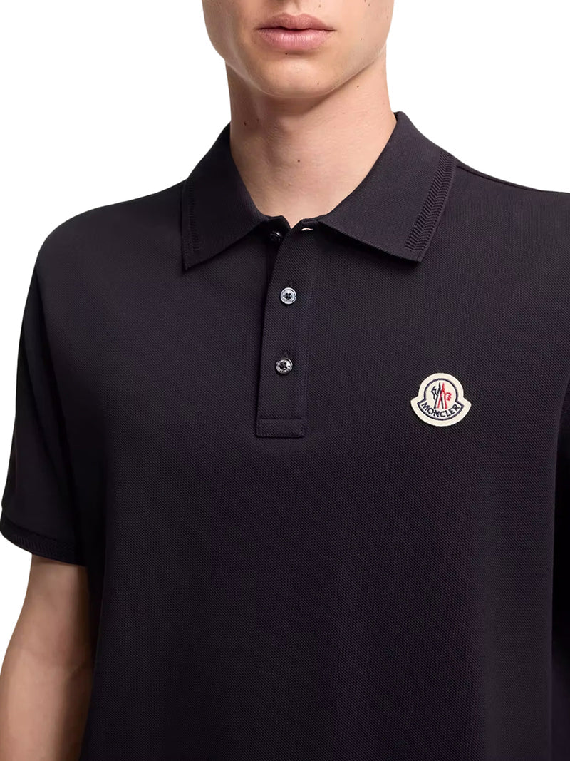 Moncler Men Cotton Piquet Polo Shirt With Logo Patch MONCLER