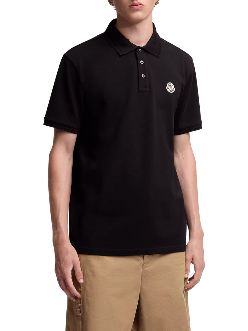 Moncler Men Cotton Piquet Polo Shirt With Logo Patch MONCLER