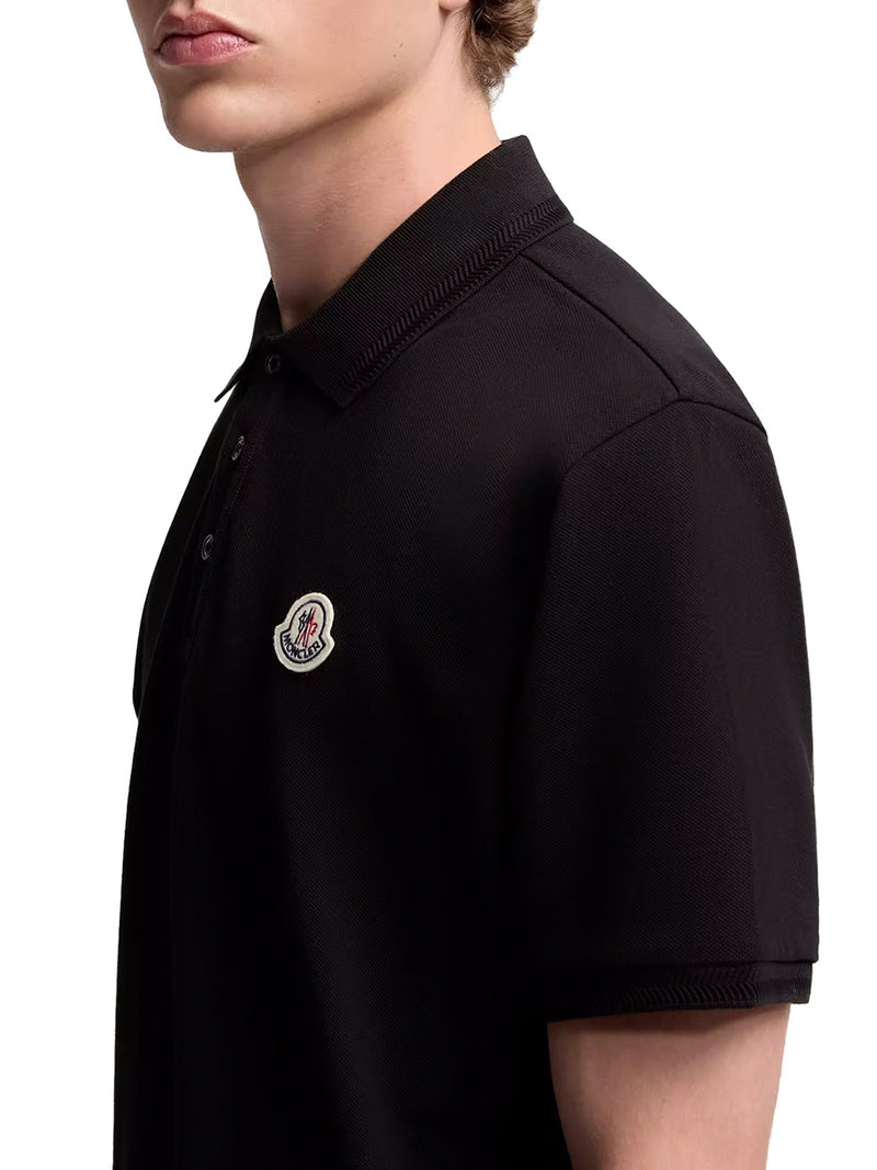 Moncler Men Cotton Piquet Polo Shirt With Logo Patch MONCLER