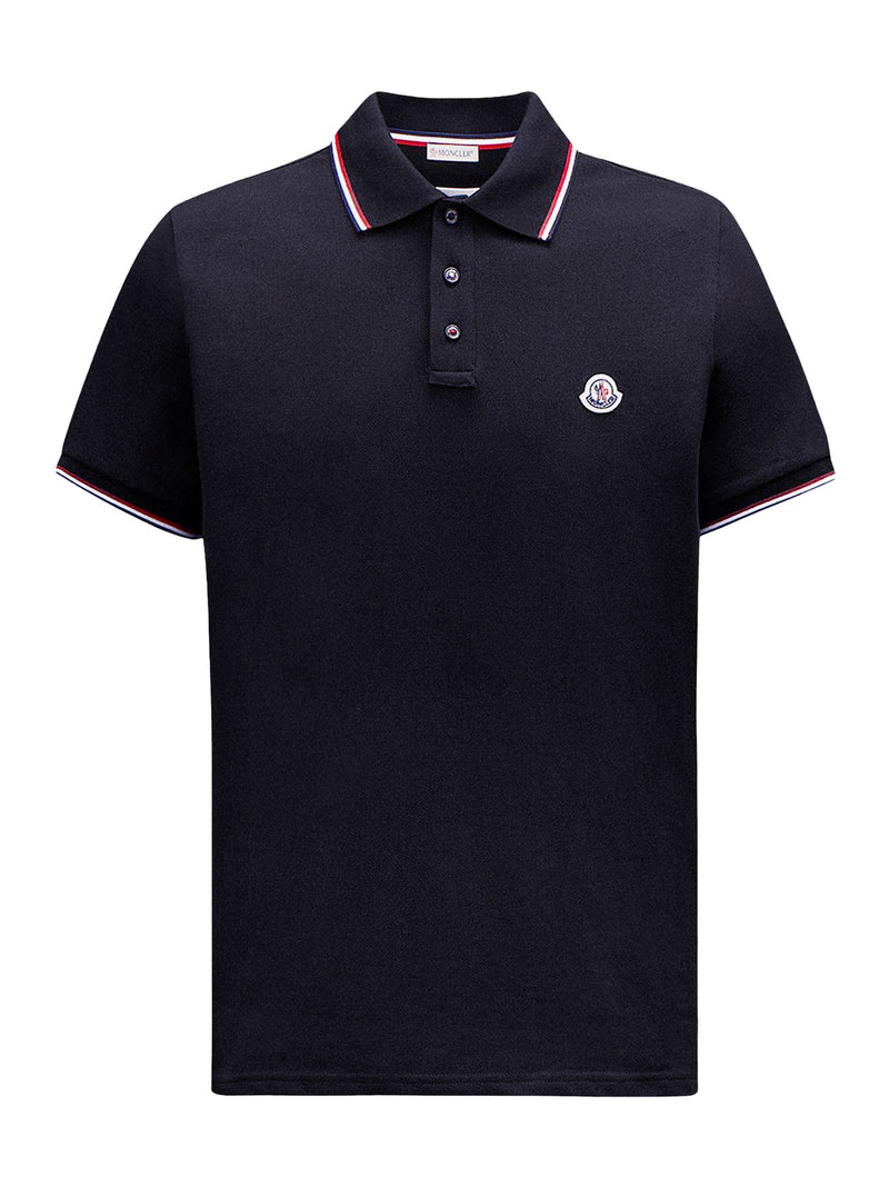 Moncler Men Cotton Piquet Polo Shirt With Tricolor Trim MONCLER